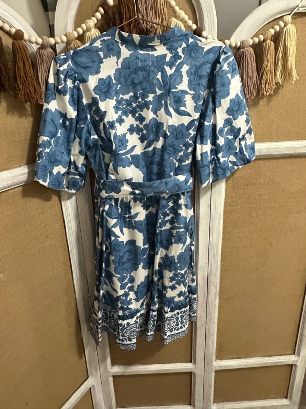 Joie Blue and White Floral Belted Dress - Picture 2 of 3